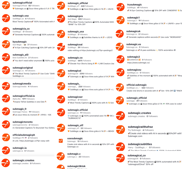 Bild 3: Submagic TikTok Accounts